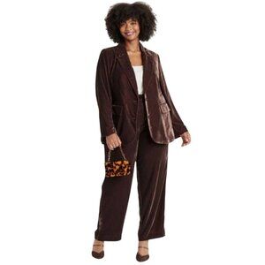 A New Day NWOT Chocolate Brown Velvet Trending Blazer 2024 Size XXL